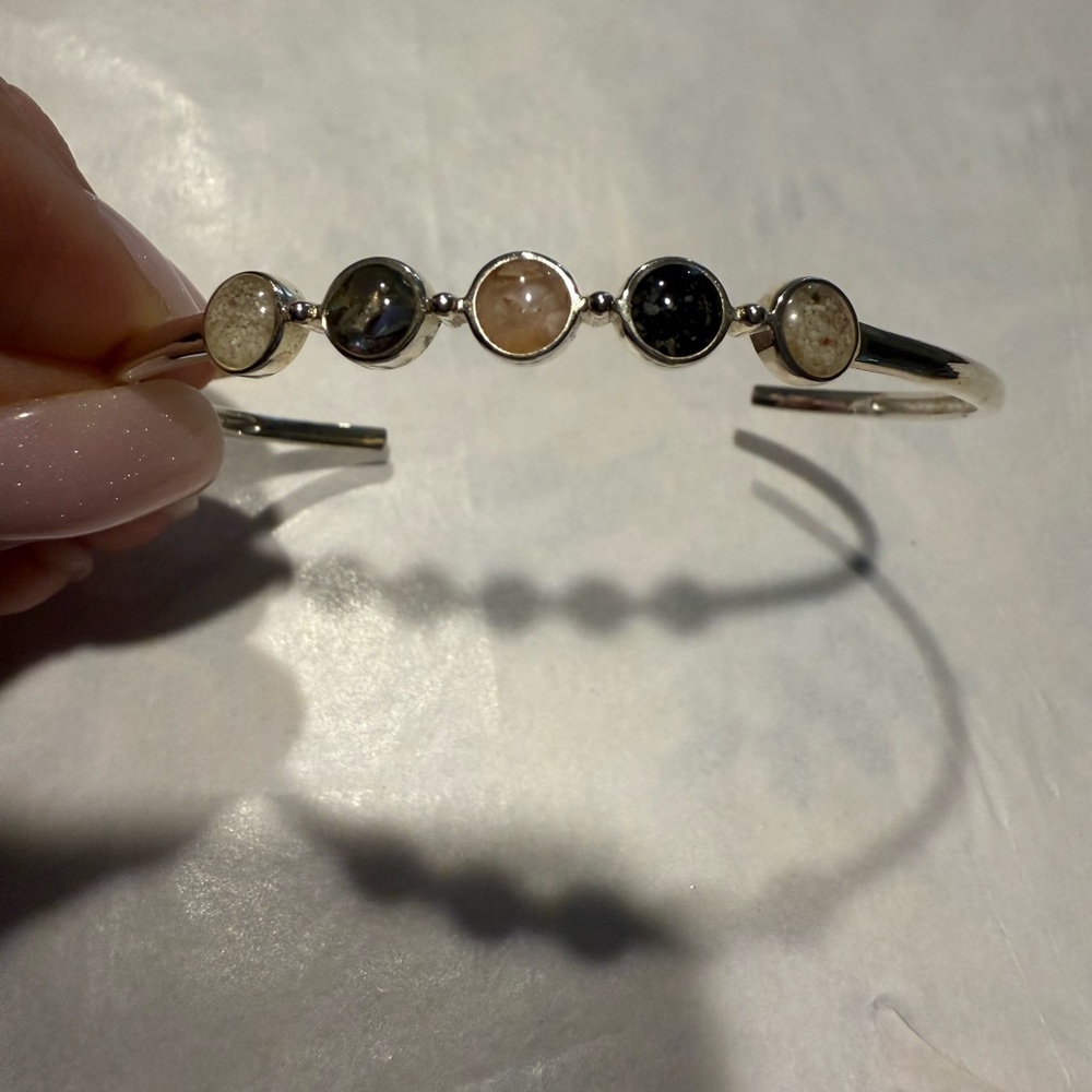 Chic Silver Dune Multi-Stone Bracelet - image 1